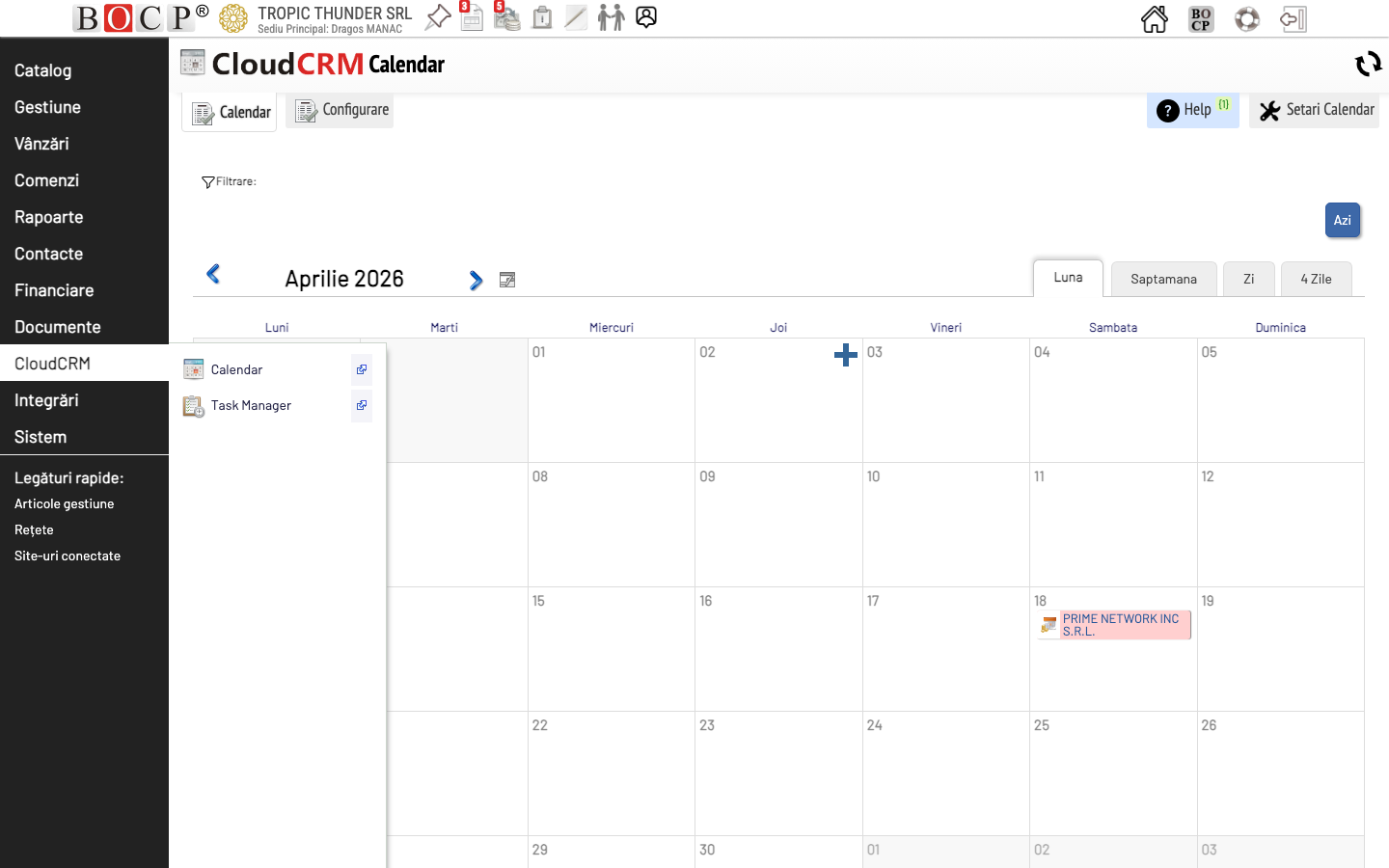CloudCRM Calendar