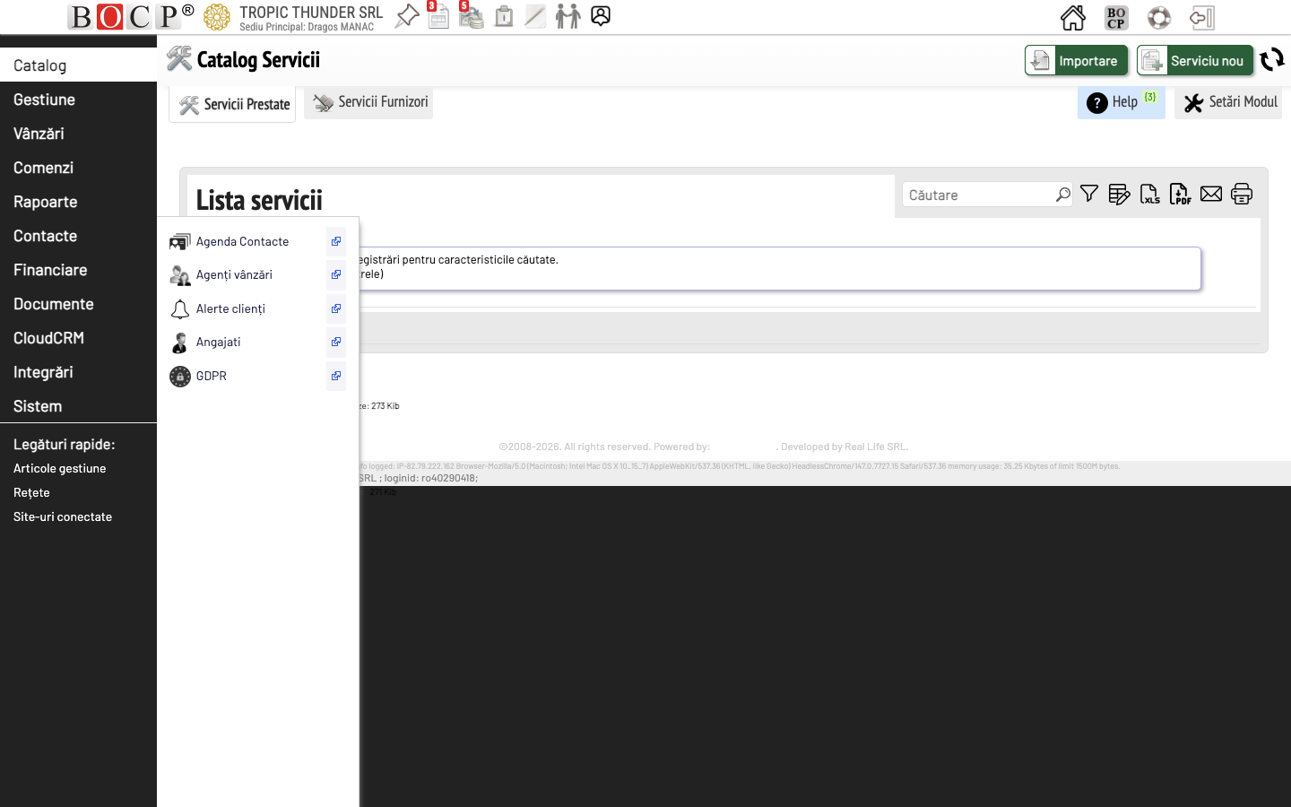 Lista Servicii - URL identic